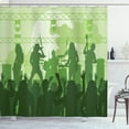 thumbnail image 1 of Ambesonne Music Shower Curtain, Band Performing on the Stage, 69"Wx75"L, Green Dark Green Green, 1 of 3