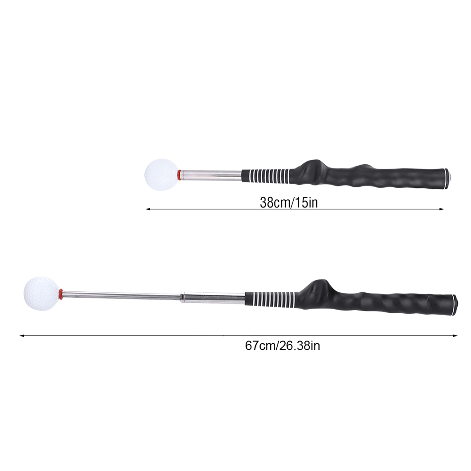 Riousery Golf Swing Grip Trainer Warm Up Training Aid Telescopic Club for Beginner (15-26 in / 38-67 cm)