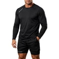 thumbnail image 2 of PNTUTB Sports Set for Men Athletic Wear Set Round-Neck Long-Sleeve Quick-Dry T-Shirt and Double-Layer Shorts High-Stretch Set for Running Training, 2 of 7