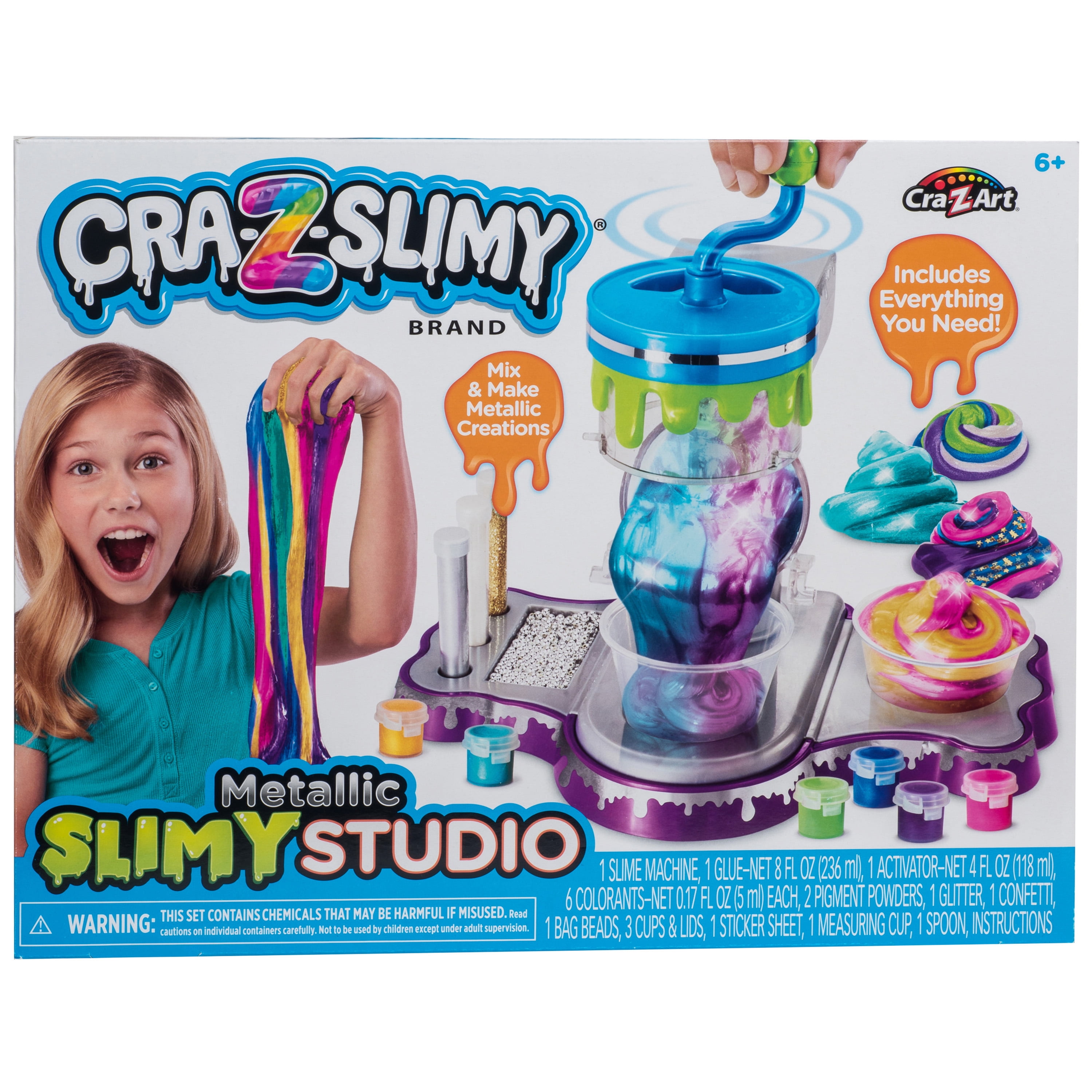 Cra-Z-Art Cra-Z-Slimy Multicolor Metallic Slime Studio, Ages 6 and up