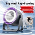 thumbnail image 5 of Ventilador de Escritorio Pequeño, Silencioso, 100 Velocidades, Recargable, Portátil, Batería de 1800 MAh, con Pantalla Digital, Color Negro y Gris., 5 of 5