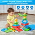 thumbnail image 3 of Toddler Stacking Building Blocks Educational Toys, Montessori Activities Learning Toys for 1 2 3+ Year Old, Sensory Toys Gifts for Toddler 1-3Y Boys & Girls, 30 Piece Set, 3 of 8