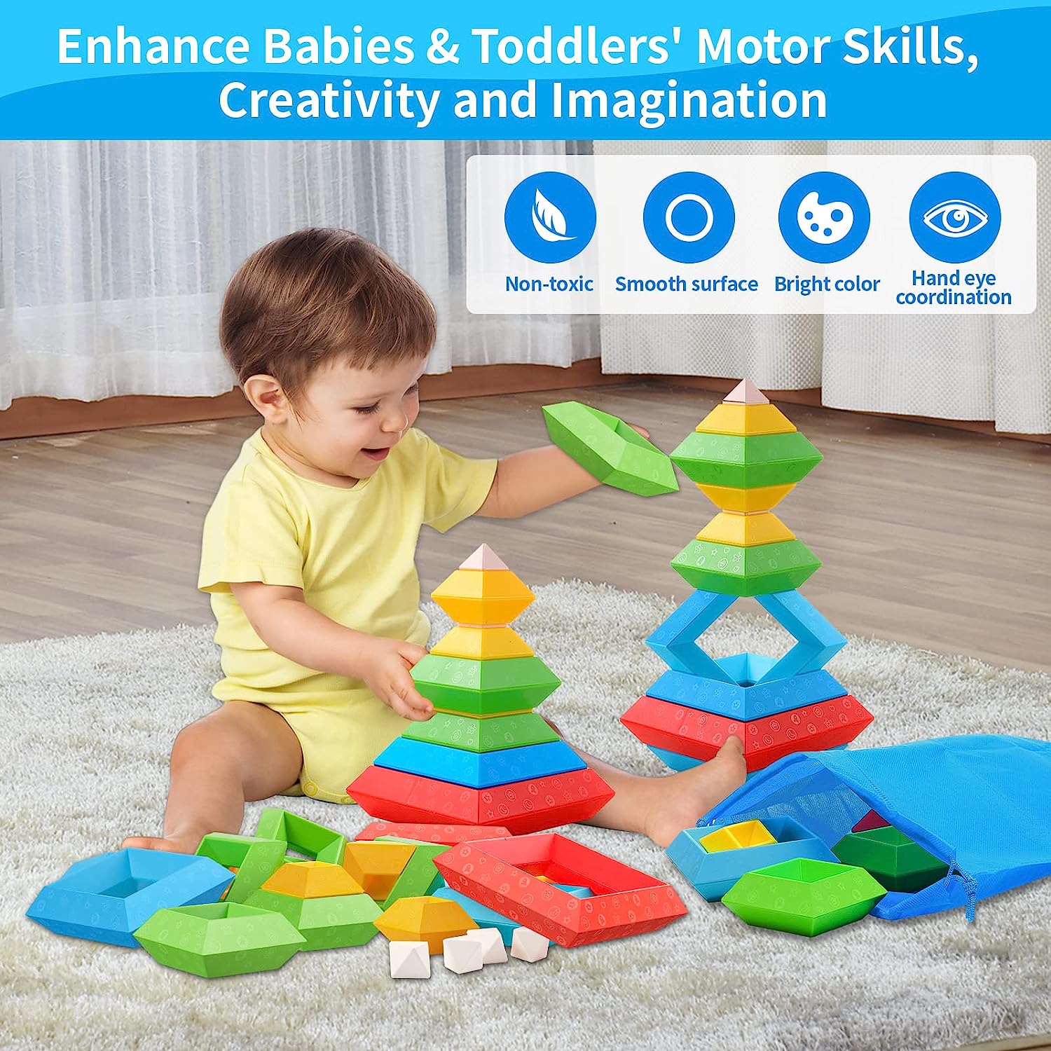 LTONLINE Montessori Stacking Blocks 30-Piece Set photo 2