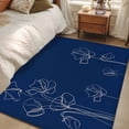 thumbnail image 4 of Area Rug for Living Room, Navy Blue Flowers Non-Slip Indoor Large Carpet for Bedroom/Dining Room, Rustic Abstract Floral Simple Art Washable Low-Profile Rectangle Floor Mat Runner Rugs - 2.7 x 5 Ft, 4 of 8
