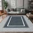 thumbnail image 2 of HOMERRY Washable Area Rug 9' x 12' Rug for Living Room Geometric bordered Pattern Carpet, Dark Gray, 2 of 7