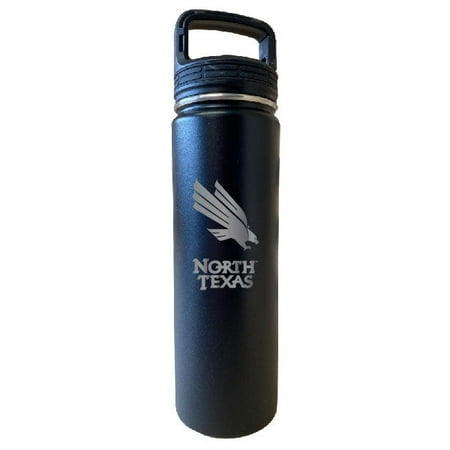 

North Texas 32 oz Engraved Insulated Double Wall Stainless Steel Water Bottle Tumbler (Black)