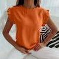 thumbnail image 1 of Chemises à Manches Courtes pour Femmes Hauts d'Été Tendance 2023 Mode Femmes Été Décontracté Col Rond Manches Courtes Pull Blouse T-Shirt, 1 of 9