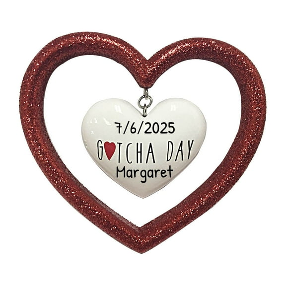 Personalized Baby’s First Christmas Ornament 2024 – Red Heart Newborn 1 Count Ornaments by Elves