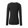 thumbnail image 5 of Womens Summer Tops Women's Long Sleeve Tops Long Sleeve Tee Shirts Juniors Soft Top V Neck for Women Shirts for Women Loose Fit Softball Pajamas Ladies Tunic Fitted Dressy M, 5 of 5