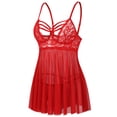 thumbnail image 5 of KISSGAL Lingerie Set for Women Sexy Babydoll Chemise Nighty Lace Mesh Teddy V Neck Sleepwear, 5 of 7