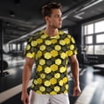 thumbnail image 3 of Wukai Geometric Pattern with Bee Print Men's Short-Sleeved Mesh T-Shirt,Quick-Dry Short Sleeve Workout T-Shirt-6X-Large, 3 of 8