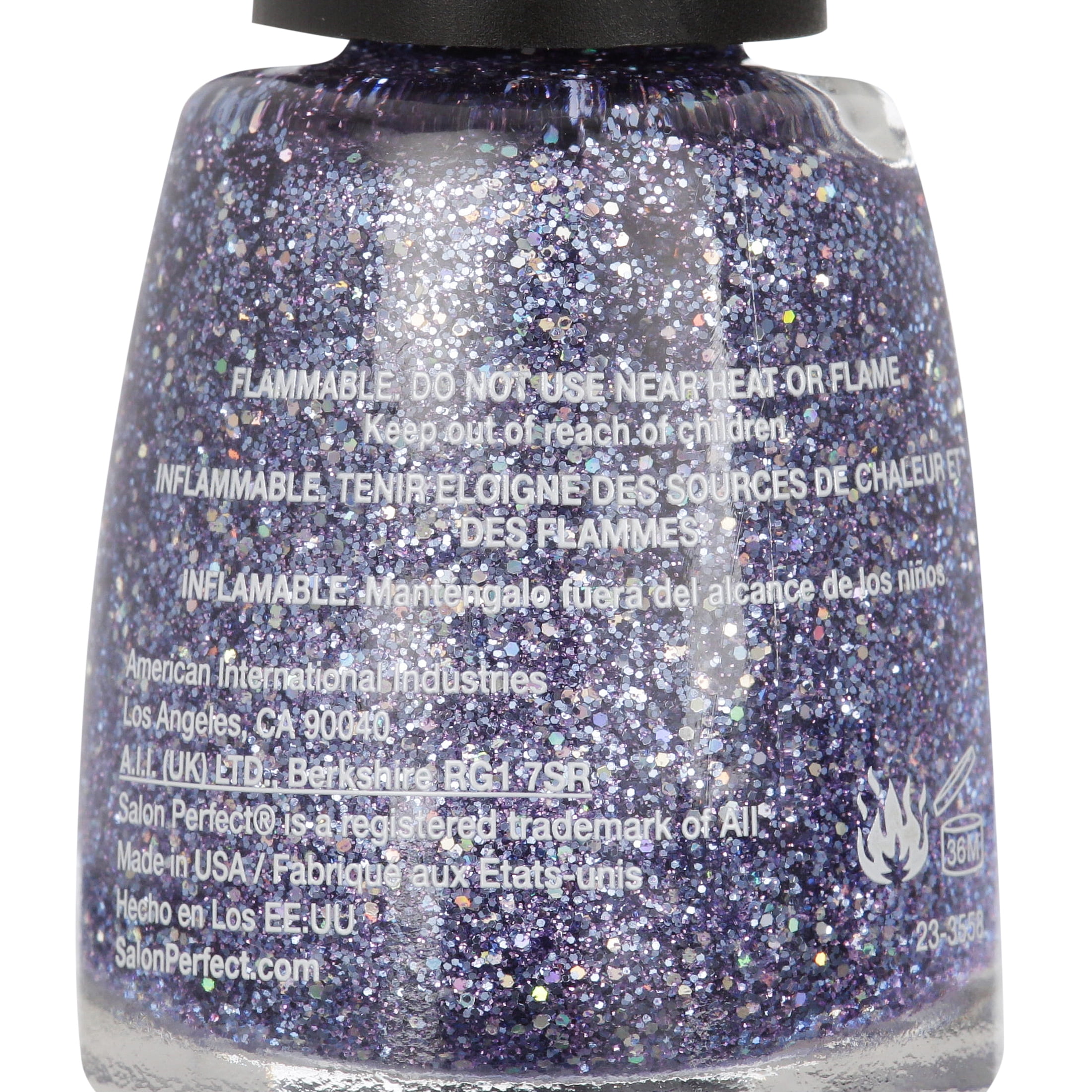Salon Perfect Nail Polish, Purple Glitter, Last Hoorah 351, 0.5 fl oz