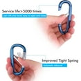 thumbnail image 2 of MEC 6PCS Black Carabiner Caribeaner Clip,3" Large Aluminum D Ring Shape Carabeaner with 6PCS Keyring Keychain Hook…, 2 of 11