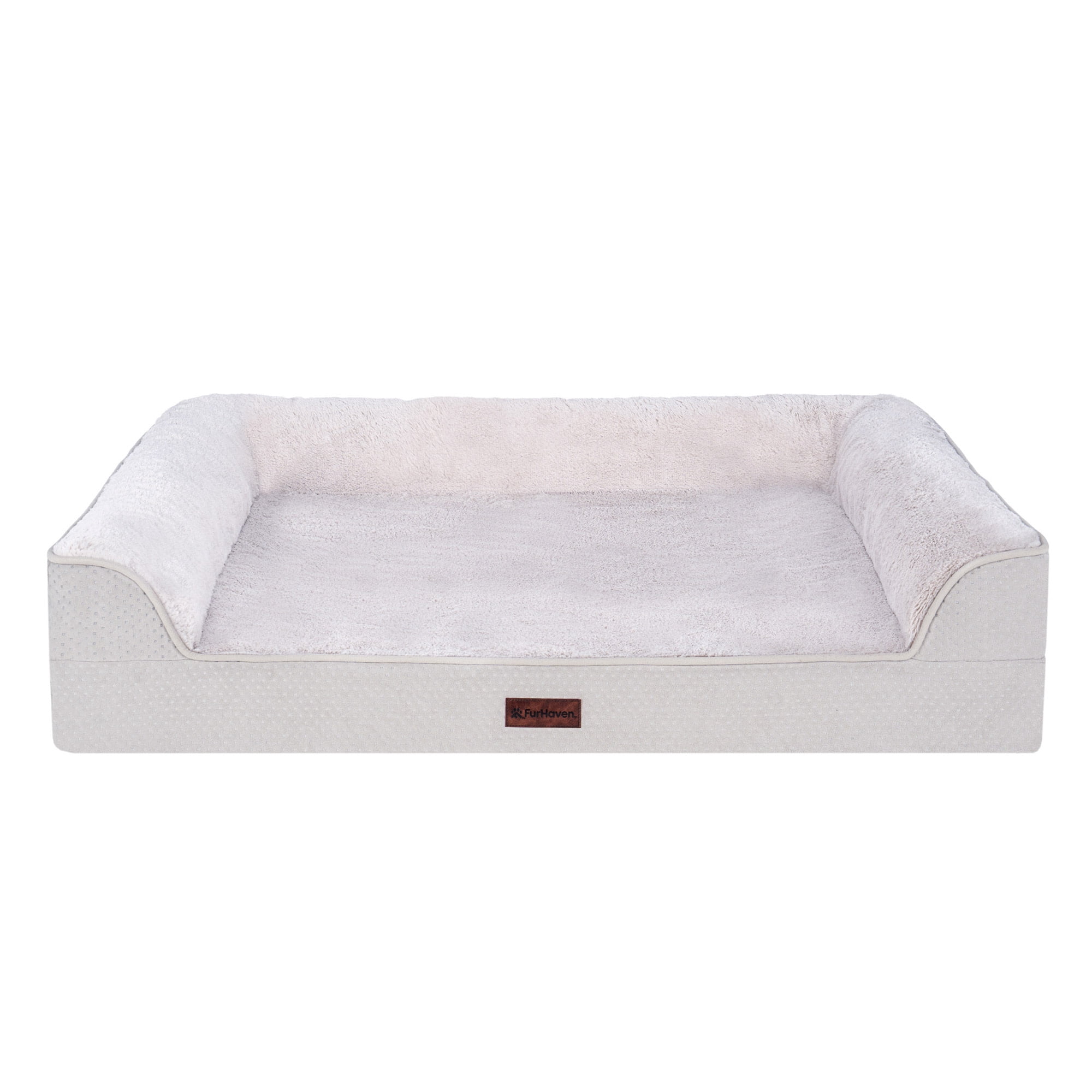 FurHaven Plush & Embossed Velvet Dreamer Orthopedic Sofa Pet Bed for Dogs and Cats - Clay, Jumbo