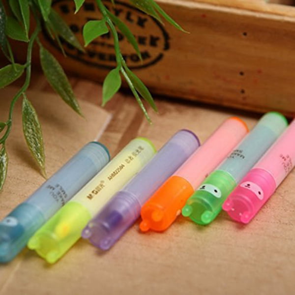 6pcs Highlighter Pens Cute Ninja Permanent Markers Fine Point Tip Novelty S M3O6