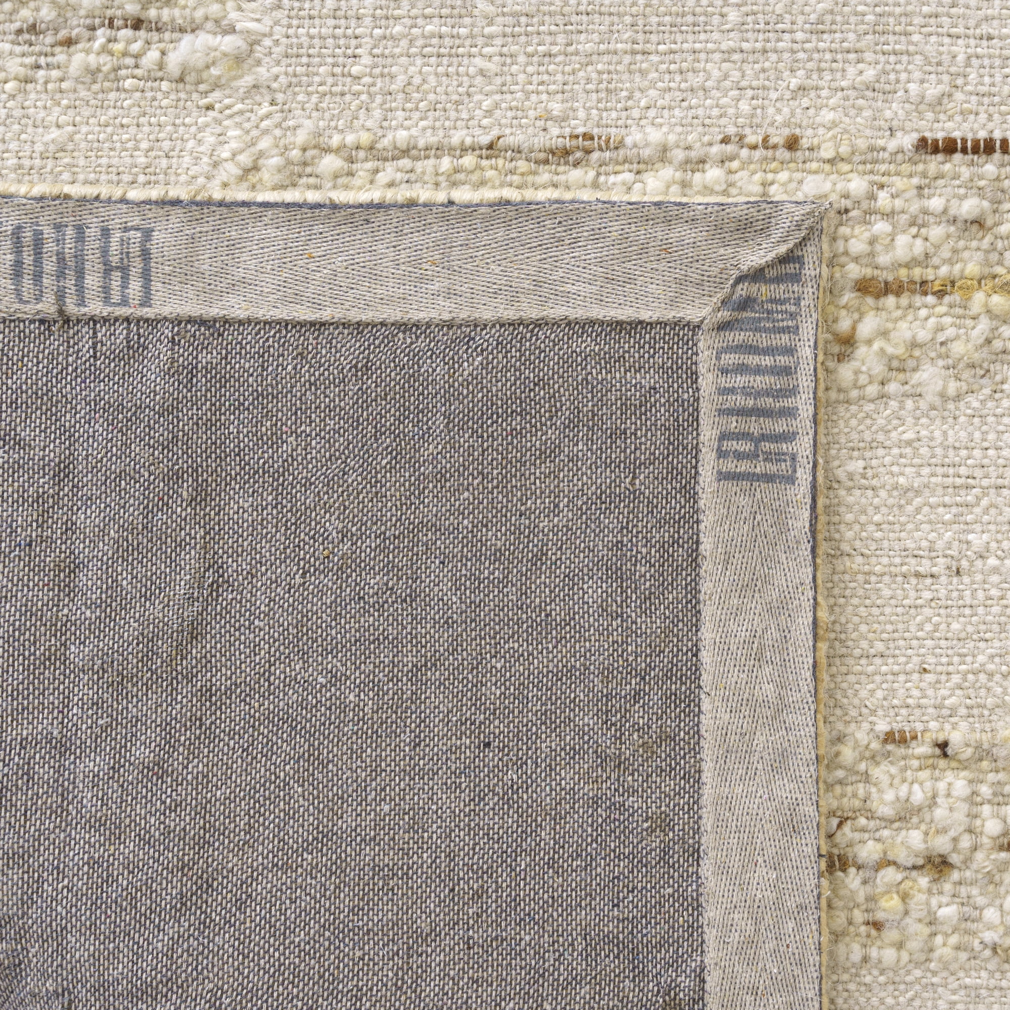 Ox Bay Hayden Checkered Farmhouse Wool Hand-Woven Indoor Runner Rug, Ivory/Natural, 2'6" x 8'