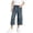 Dark Blue, variant on Girls Capri Jeans Straight Leg Denim Capris Pants Elastic Waist Summer Cropped Jeans for Youth Kids 4-15 Years