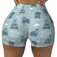 thumbnail image 2 of Haiem Cute Hippopotamus No Front Seam Biker Shorts for Women Yoga Workout Gym Bike Shorts with Tummy Control Moisture-Wicking-Medium, 2 of 9