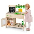thumbnail image 1 of Gymax Kids Mud Kitchen Play Pretend Kitchen w/ Chalkboard Stoves Faucet Sink, 1 of 10