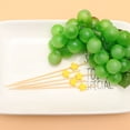 thumbnail image 3 of 100 palillos desechables con diseño de estrella para frutas, cócteles, bebidas, suministros para fiestas, tenedores de bambú (amarillos), 3 of 7