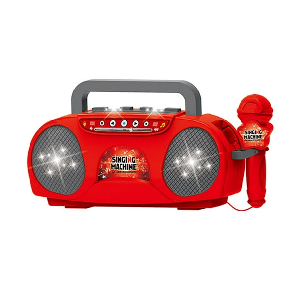 Micrófono para Niños, Máquina de Karaoke, Mini Altavoz, Regalos de Cumpleaños, Juguetes de Aprendizaje Portátiles para Fiesta de Viaje Al Aire Libre Rojo