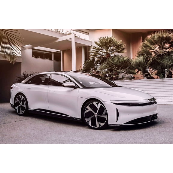 Lucid Air Electric Car GT Edition Art Indoor Decor - 12x18 Inch Laminated Poster - Stunning Detail and Bold Colors