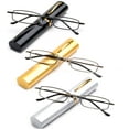 thumbnail image 2 of 3 Pack Compact Reading Glasses in Aluminum Case Spring Hinged Metal Reading Glasses Portable Light Weight Reading Glasses , +1.00,+1.25, +1.50, +1.75, +2.00, +2.25, +2.50, +3.75, +3.00, +3.25, +350, 2 of 2