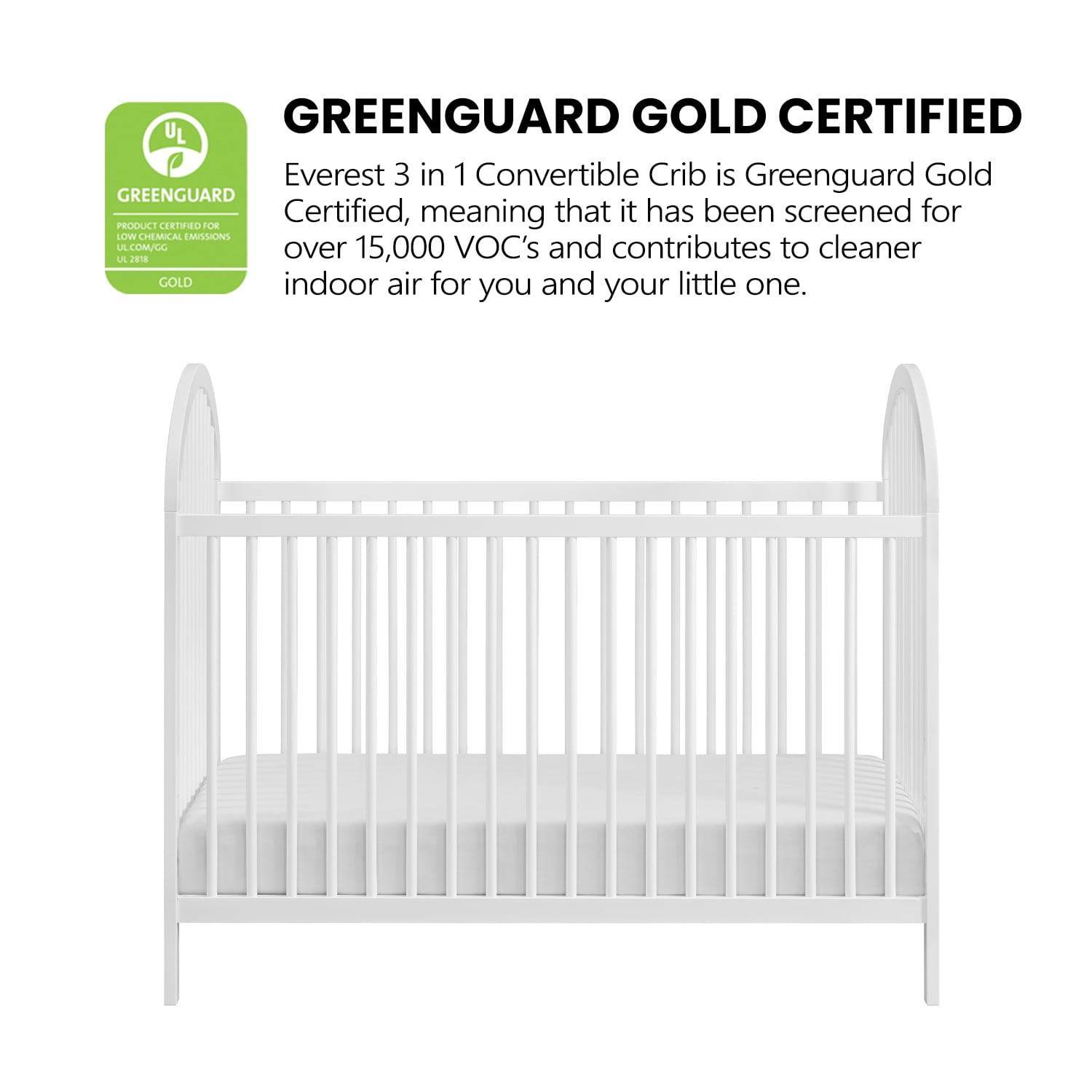Oxford Baby Everest Convertible Island Crib Snow White