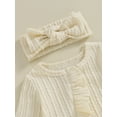 thumbnail image 5 of Bagilaanoe Newborn Baby Girl Fall Jumpsuit Long Sleeve Bodysuit + Headband 3M 6M 12M Infant Ruffle One Piece Romper, 5 of 9