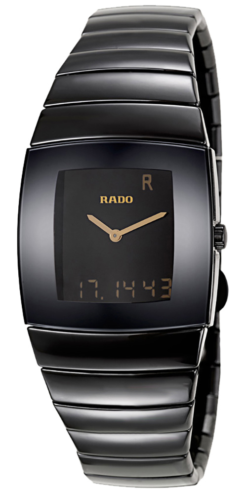 Rado Sintra Super Jubile Black Ceramic Digital Dual Time Mens Watch