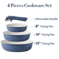 thumbnail image 2 of Carote 4 Pcs Nonstick Cookware Sets, Pots and Pans Set with Detachable Handles, Oven Safe, Induction Cookware, Stackable Kitchen Cooking Set, Navy Blue, 2 of 7
