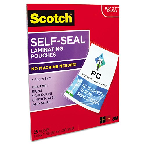 3M LS85425G SelfSealing Laminating Sheets 9.6 mils 81/2 x 11 25/Pk
