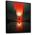 thumbnail image 2 of Designart "Minimalistic Art Red silence I" Minimalism Floater Framed Wall Decor, 2 of 7