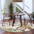 thumbnail image 3 of Round Area Rug 6 Ft, Beige Easter Bunny Washable Non-Slip Circle Carpet for Living Room/Bedroom, Spring Easter Eggs Floral Rustic Burlap Low-Profile Indoor Mats Collection Rugs for Residential, 3 of 8