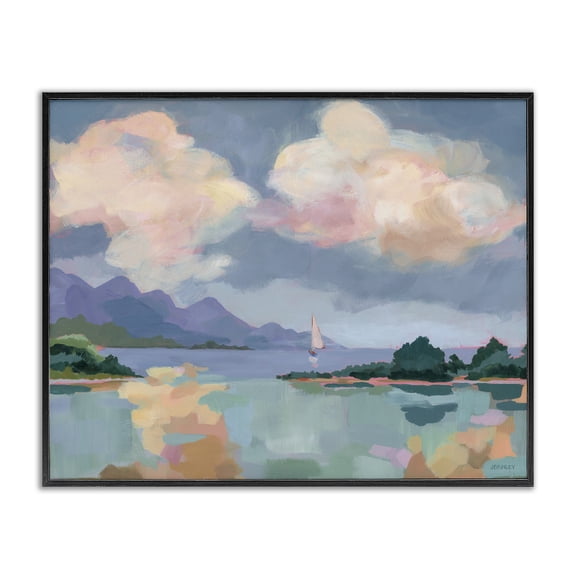 Stupell Industries Rustic Lodge Escape Peaceful Bay Landscape Black Framed Giclee Art, 30 x 24, by Brinley Designs