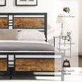 thumbnail image 5 of BTMWAY Full Size Metal Platform Bed Frame with Wooden Headboard and Footboard, No Box Spring Needed, 1100lbs Capacity, Rustic Brown, 5 of 10