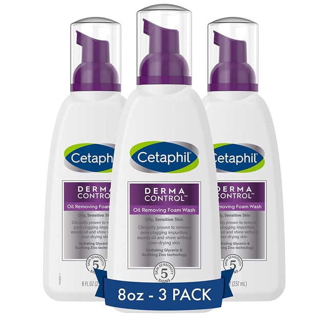 Limpiador facial Cetaphil Pro, limpiador de espuma removedor de aceite, 240 ml, 3