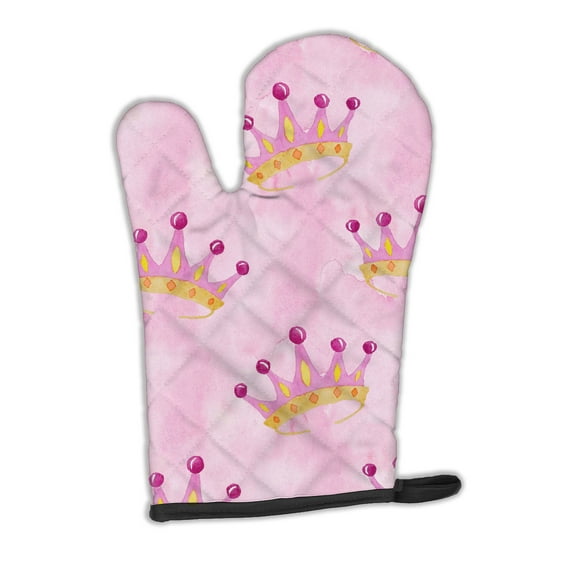 Caroline's Treasures Watercolor Princess Crown on Pink Oven Mitt