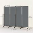 thumbnail image 3 of Outsunny Room Divider, 5.6FT Folding Privacy Screen, Dark Grey, 3 of 10