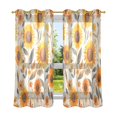 thumbnail image 6 of Yayeee Window Curtains Light Filtering 63"x52" Grommet Panel Pair Home Living Room Decor, Watercolor Sunflowers and Leaves, 6 of 7