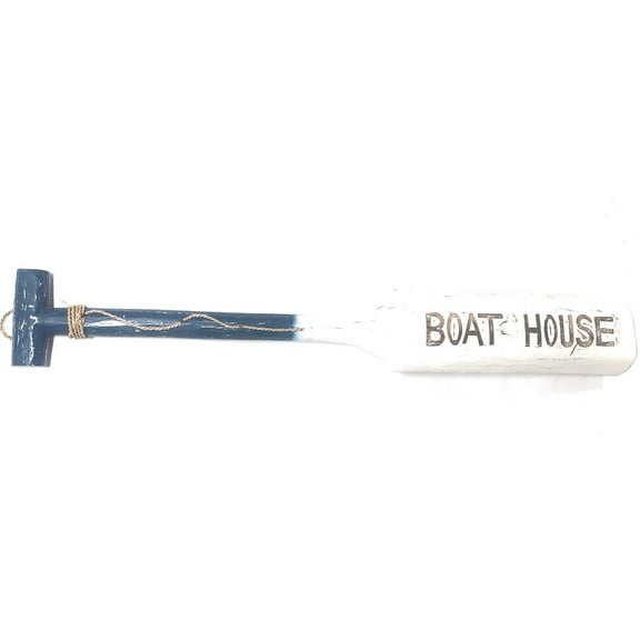 Boat House Oar 40" Wall Hanging - Rustic Blue Nautical Decor | #ort17016100b