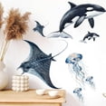 thumbnail image 1 of Adhesivos de pared con acuarela, animales del océano, PVC, 40 x 58 cm, 1 of 3