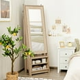thumbnail image 4 of Gymax Jewelry Cabinet Large Full Length Armoire 2-in-1 Stand Mirror Organizer, 4 of 10