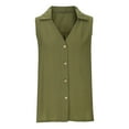 thumbnail image 7 of Kovlvoll Womens Plus Size Tops V Neck Sleeveless Button up Shirts Vests Summer Casual Comfy Solid Color Top, 7 of 7