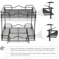 thumbnail image 4 of 2 Tier Pull Out Cabinet Shelves 17" W x 21" D, Slide Out Cabinet Shelves, Heavy Duty Pull Out Drawer for Cabinet, Black, 4 of 7