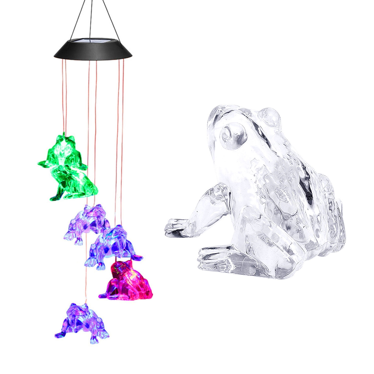 Dodocool Solar Frog Wind Chime Color Charging LED Solar Light Outdoor Waterproof Birthday Gifts Garden Hanging Decoration