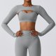 thumbnail image 2 of Camiseta de manga larga y cuello redondo para yoga para mujer: prenda básica suave y ajustada para combinar con otras prendas y llevar en otoño., 2 of 4