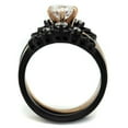 thumbnail image 3 of IP Rose Gold+ IP Black (Ion Plating) Stainless Steel Ring with AAA Grade CZ in Clear for Women Clear Stone Color Style TK2189 Size 8, 3 of 4