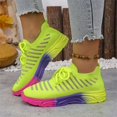 thumbnail image 6 of NOKIO Men's Walking Shoes Summer Non-S𝗅ip Tennis Running Shoes Fashion Colorful 𝖫a𝖼e Up Sneakers Lightweight Breathable Knit Sport Shoes Soft Cushion Sole We𝖽ge Shoes for Training Jogging, 6 of 9