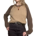 thumbnail image 2 of ITFABS T-shirt Ample à Manches Longues Raglan à Col Rond pour Femmes d'Automne à Couleurs Contrastées, 2 of 6